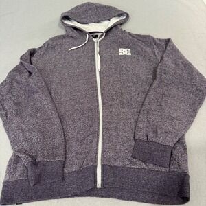 DC Shoes Zip Up Hoodie Mens Large Purple Heathered Embroidered Logo Skate Sweat